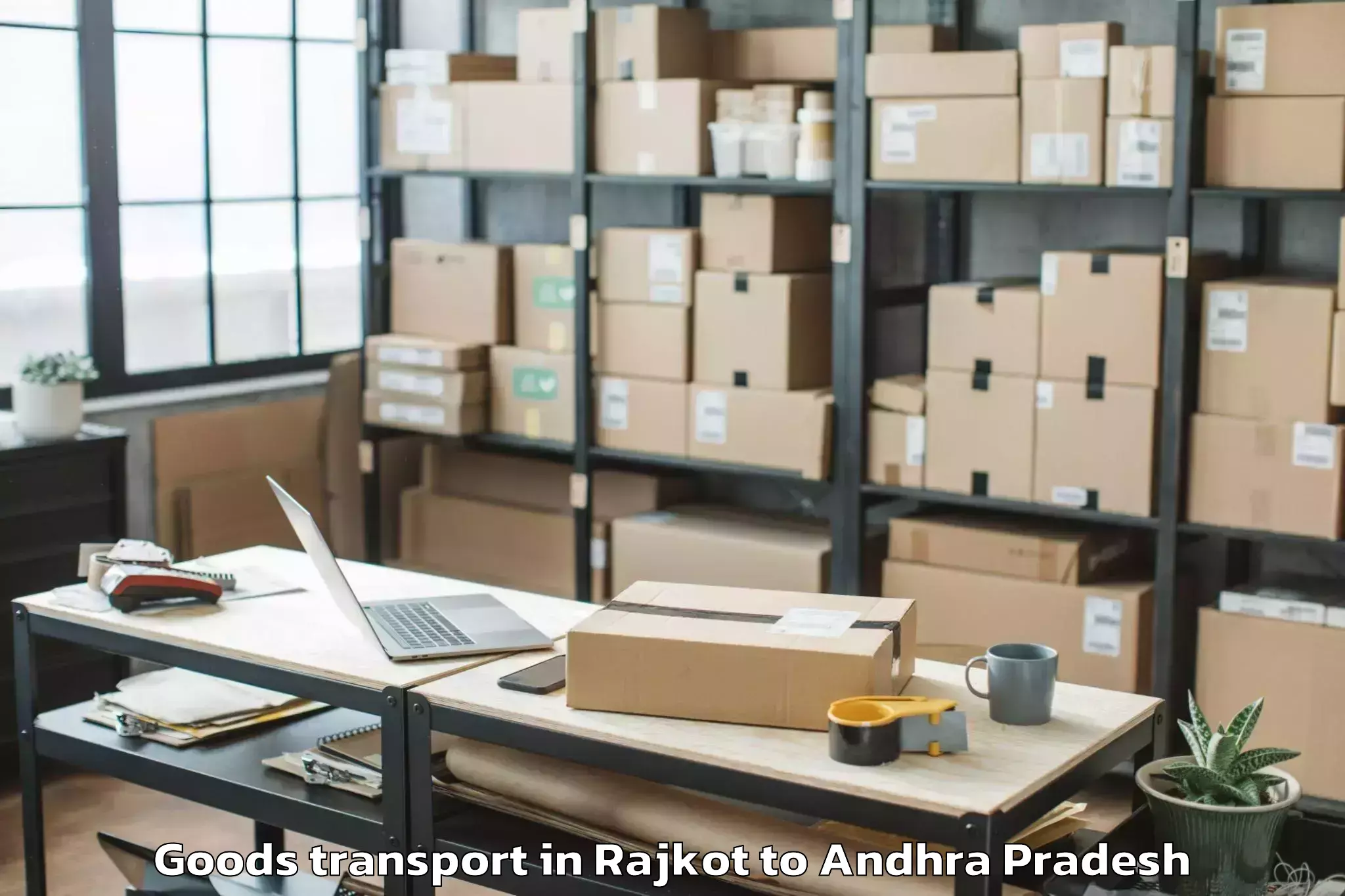 Efficient Rajkot to Munagapaka Goods Transport